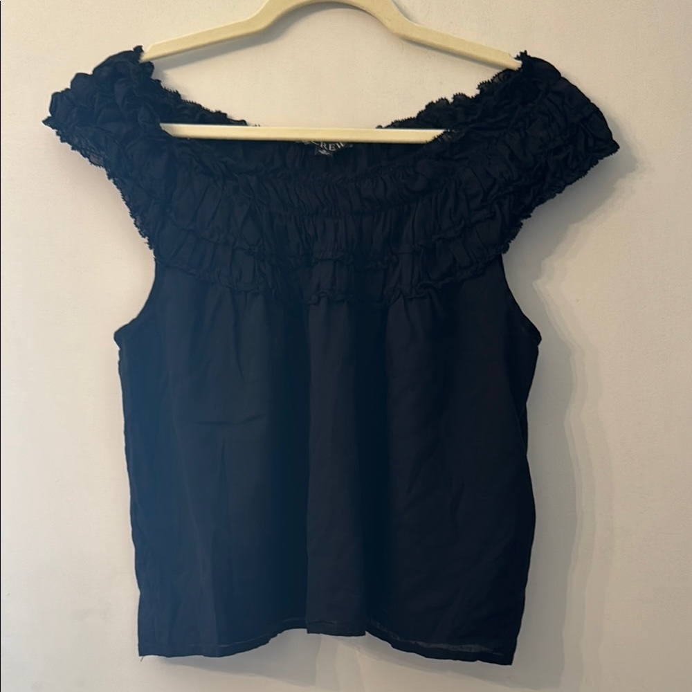J Crew Medium Black Ruffled Women's Top